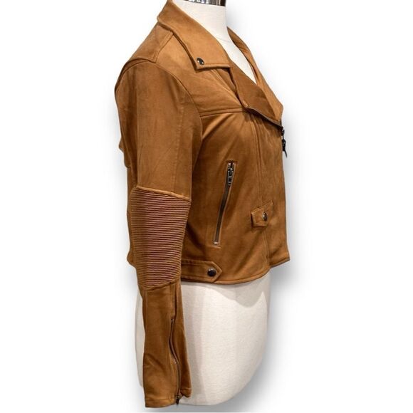 [BLANKNYC] Women’s Faux Suede Moto Jacket in the Size Medium in Toasted Caramel - Picture 8 of 16